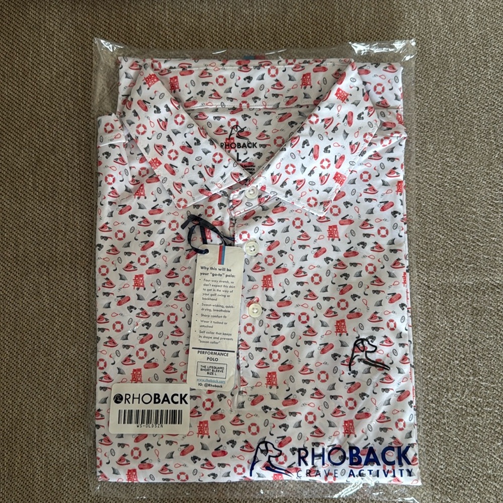 Brand new Rhoback Men’s Polo Size L